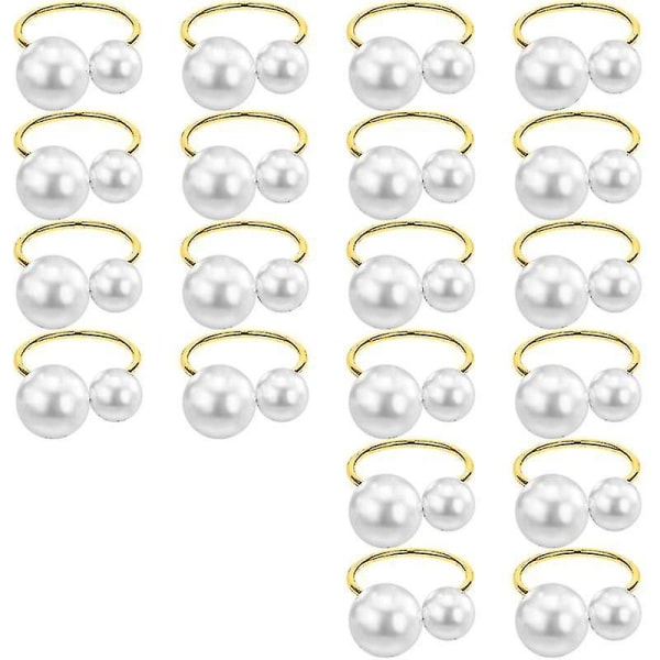 20 pakke perle serviettringer sett gull serviettspenner metall ferie serviettringer holdere spenner for Ta-yuhao