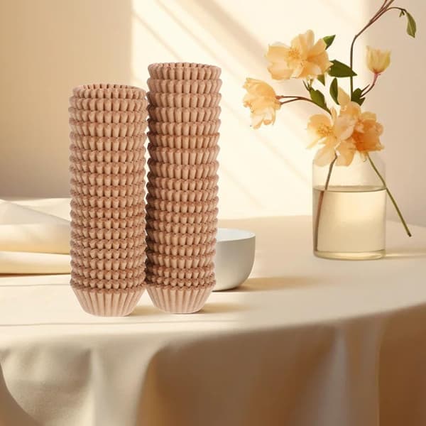 1000 stk. brune mini-muffin-forme til engangsbrug, fedtbestandige papir-cupcake-forme