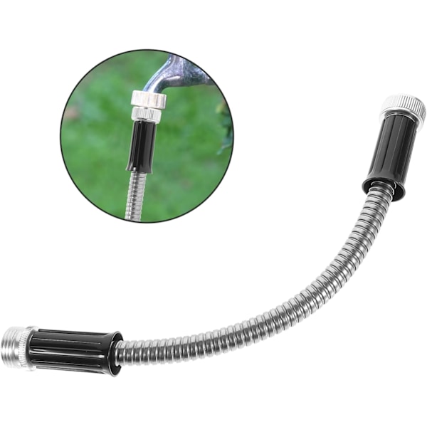 Havevandslanger 30 cm Rustfrit Stål Slange Robust Metal Havevandslange for Nem Opbevaring