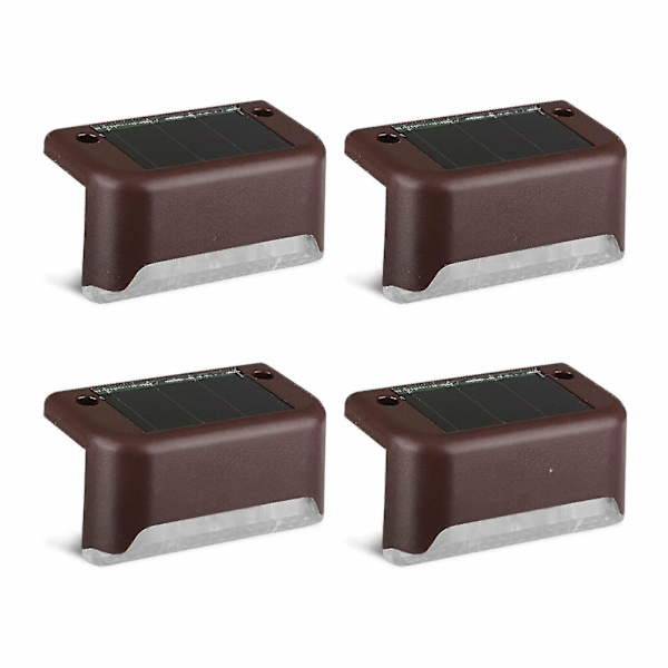Solcelled LED-lys for dekk, hage, terrasse, stier, trapper, gjerde og lamper Warm White-Brown