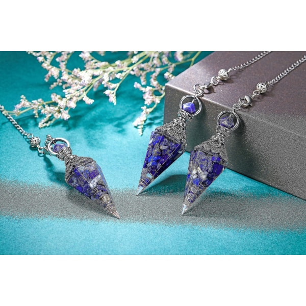 Chakra Krystallpendel Sekskantet Reiki Healing Crystal Points Gemstone Dowsing Pendel