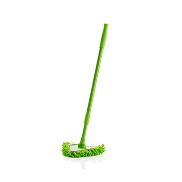 Kolmion muotoinen Lazy Mop teleskooppivarsi ikkunoiden puhdistukseen, chenille-mikrokuitu, vedenimevä pölymop, mini Lazy Mop katon harja (1 setti, vihreä)