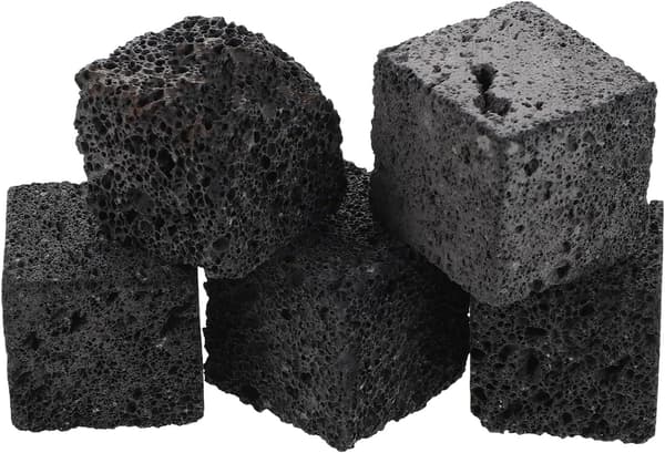 5 stk svarte firkantede vulkanske stein aromaterapi diffusere 3X3X3Cm