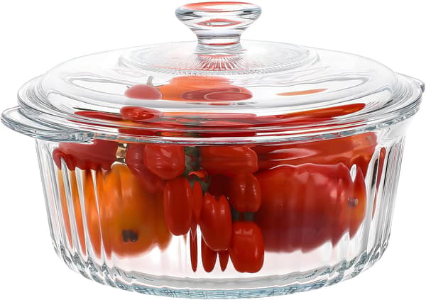 4l Glass Cookware Set Gryta Rund Hög Borosilikatglas Säker Matlagning