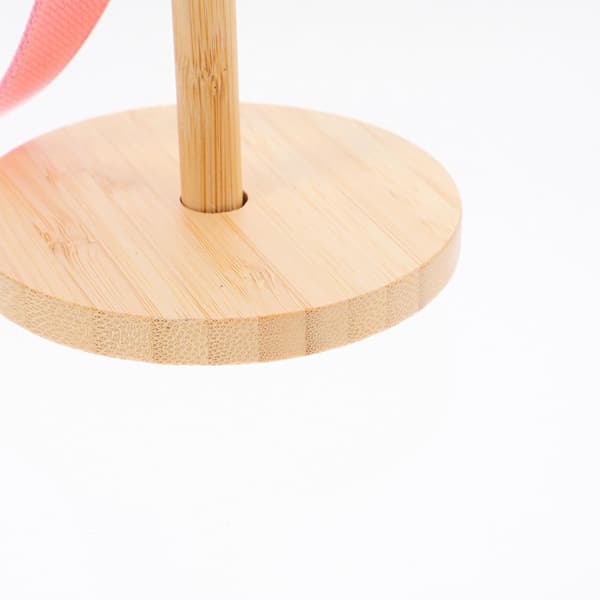 Bærbar bambusgarnspinner med håndleddsstropp, beige håndholdt vikleverktøy