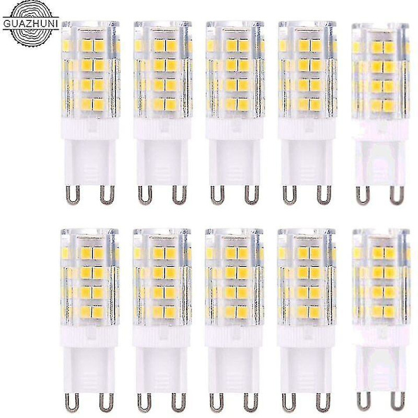 G9 LED-pære, varm hvit 3000K 5W G9 LED-pære tilsvarende 40W halogenpærer 420 lumen; ikke dimmbar, sett med 10 (shikai)-yuhao