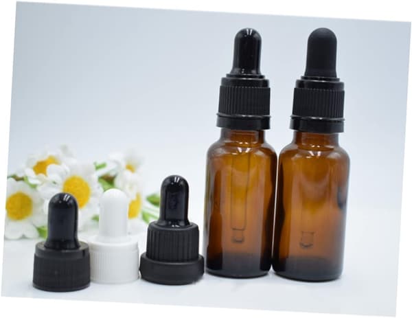 Tomma påfyllningsbara eteriska oljeflaskor med pipett 5 st 30 ml bärnstensfärgade glasflaskor