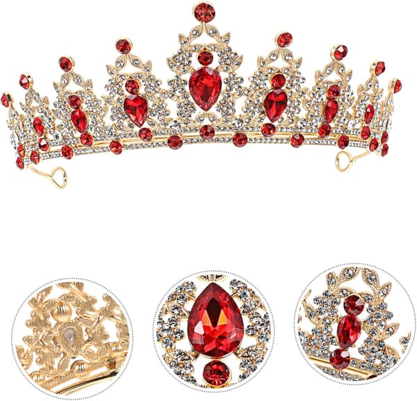 Rhinestonekrone for kvinner og elegant brudetiara-hodeplagg