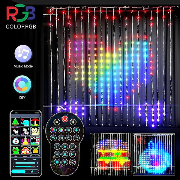 Julgardinlampa Smart LED RGB Färg Bluetooth