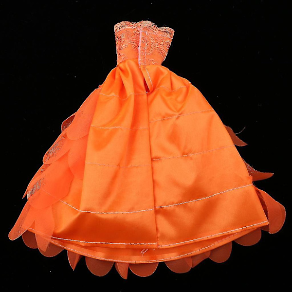Modeklänning för docka, orange, flerskiktad
