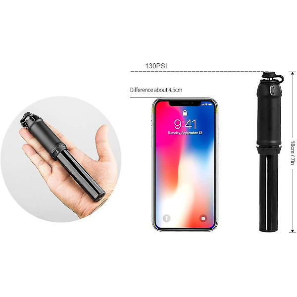 Cykelpump, Bärbar Mini Cykelhandpump Med Ram Passar Presta Och Schrader Present