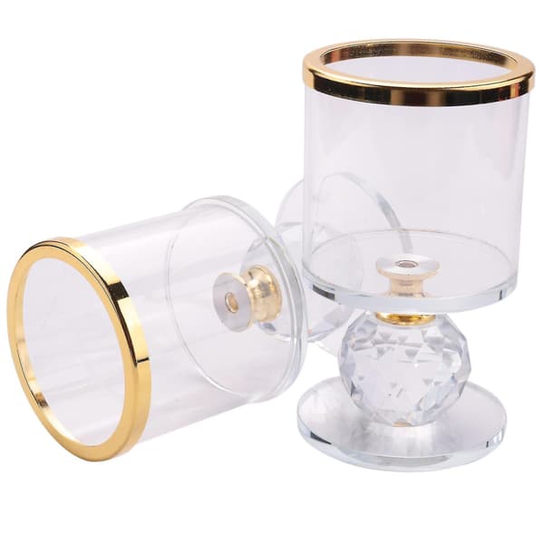 Krystal Pillarstegslys Holder Glas Stegslys Holder Teelys Holder S