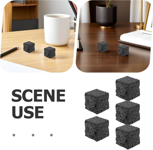 5 stk. sorte firkantede vulkanske sten aromaterapi diffusere 3x3x3 cm