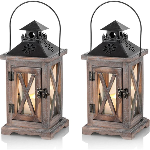 Trälykta Vintage Ljusstake Dekorativa Ljuslyktor För Rustik Bröllopscenterpiece