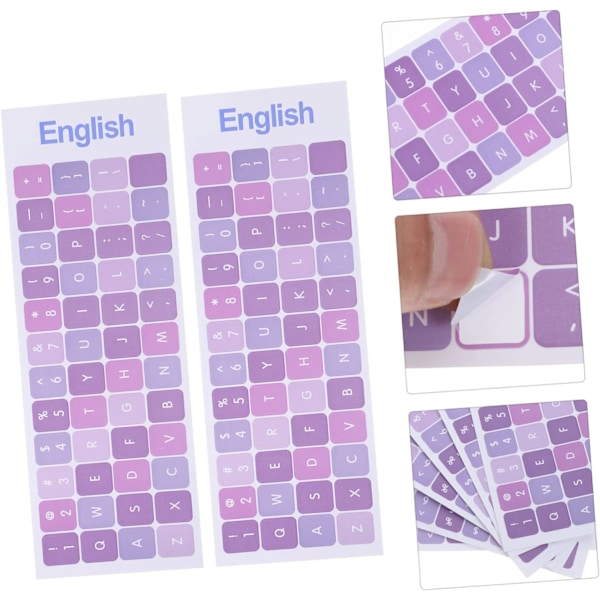 Tangentbordsdekaler 6-pack Engelska Bokstäver PVC Material Universell