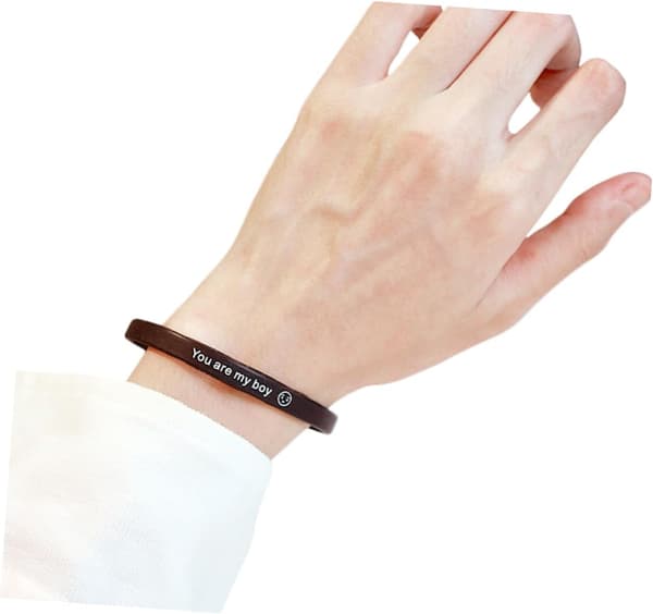 Silikone bogstavarmbånd til studerende og par, sort hip-hop stil armbånd