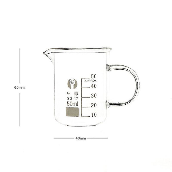 Beger med håndtak, borosilikatglass, målebeger 50-800ml