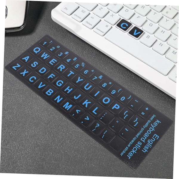 6 stk. Universal Engelsk Tastatur Klistremerke Erstatning Laptop Tastatur Bokstaver Klistremerker Sett Frostet Overflate