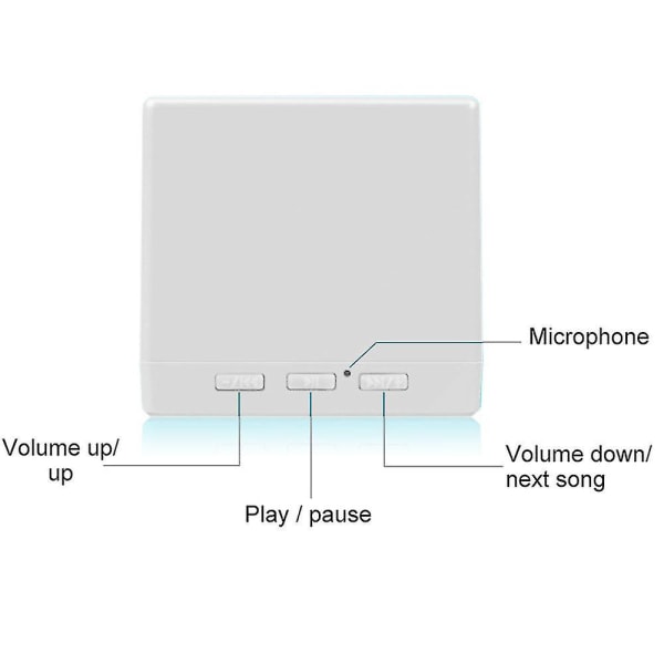 Lille firkantet Bluetooth højttaler Trådløs lyd subwoofer højttaler, hvid