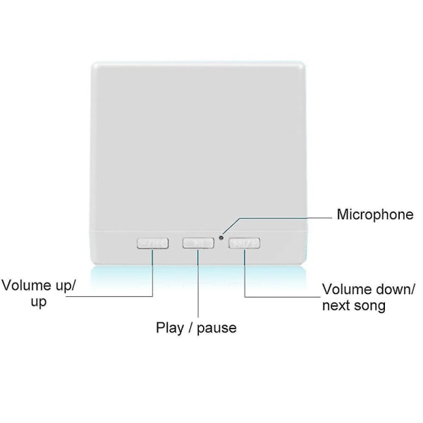 Pieni neliömäinen Bluetooth-kaiutin Langaton ääni Subwoofer-kaiutin, valkoinen