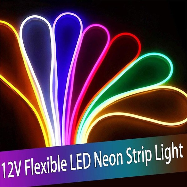 Led Neon Flex Strip Lys 6mm 12v Vandtæt 5m Skærbar