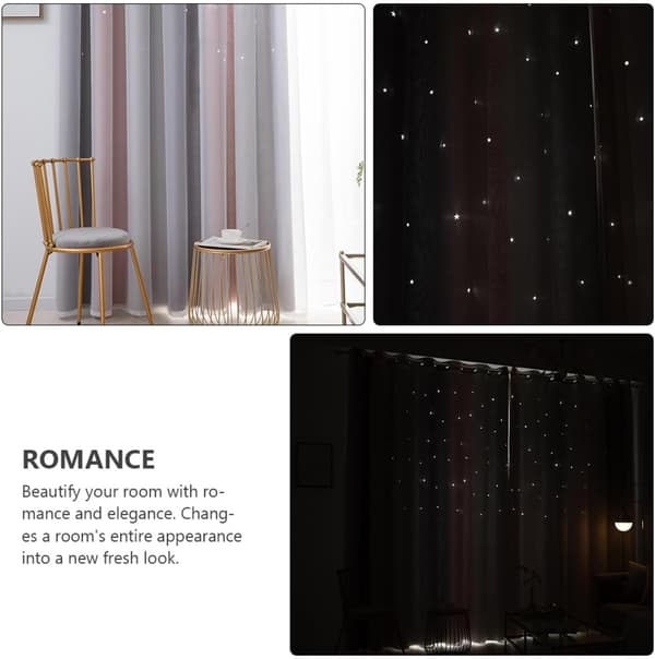 2 stk. blendingsgardin solblokkerende gardin gradientfarge dobbeltlags polyester