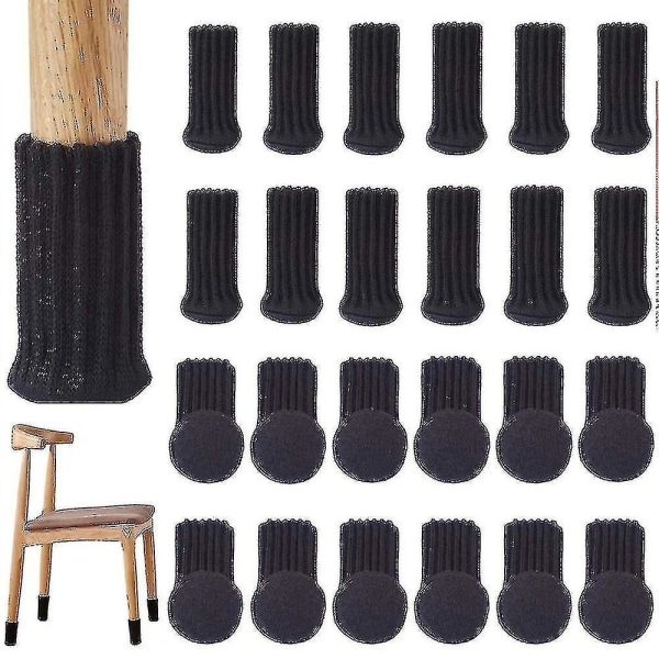 24pcs Non-slip Elastic Chair Leg Furniture Socks