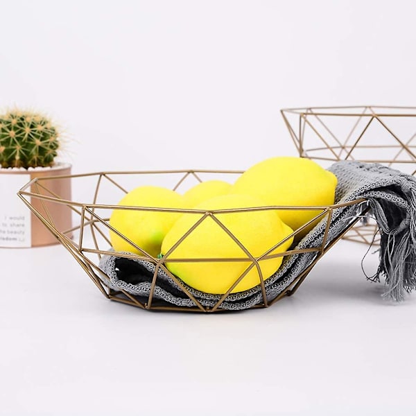 Kreativ Geometrisk Tråd Frugt Skål, Bordplade Display Opbevaringskurve