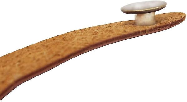 Gitarrremmsfäste Knapp Syntetiskt Läder Huvudstock Adapter För Ukulele Akustisk Gitarr (brun) 2st