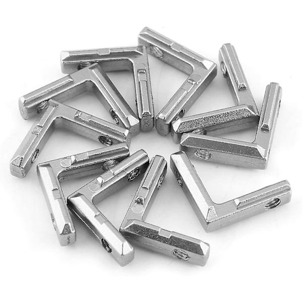 L-formet aluminiumprofil, T-spor 10 stk T-spor hjørnebraketter tilkobling gave
