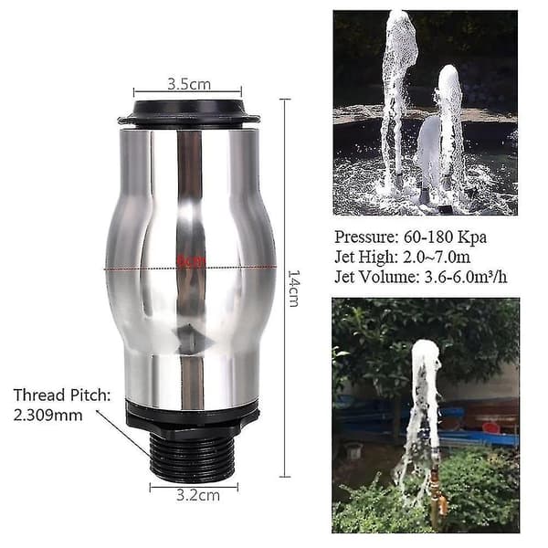 Skummende Springvand Dysesprinkler i Rustfrit Stål Dn25