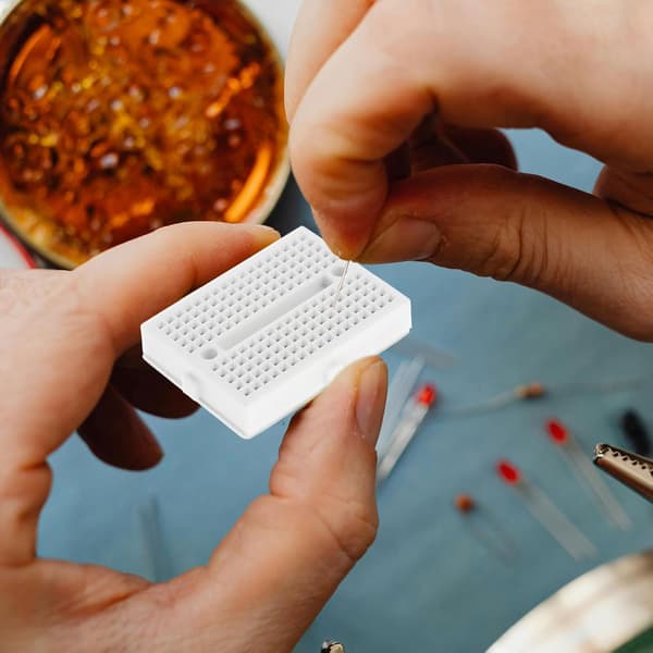 6 stk. Mini Loddefri Breadboards Eksperimentsæt Perforerede Printplader Hvid