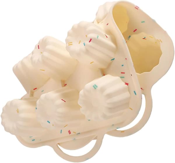 12 Cupcakeform Silikon Muffinsform Nonstick Mini Størrelse Elegant Beige Bakeverktøy for å Lage Minikaker