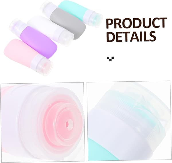 5 st reseflaskor silikon lotion dispenser smink provflaskor för toalettartiklar bärbara tomma silikon för bärväska