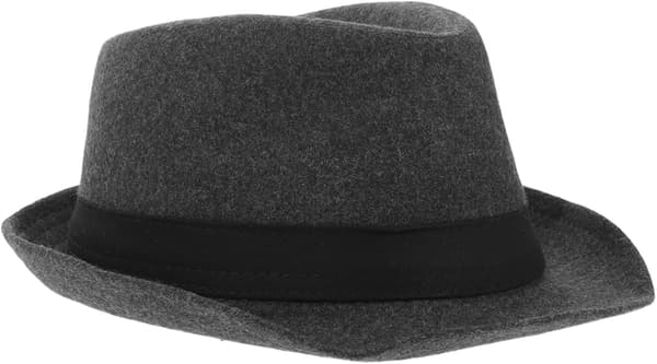 Fedora-hatt med flat brem, bred brem, jazz-fedora, klassisk filthat