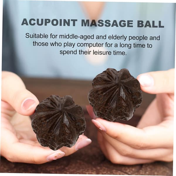Træ håndmassagebolde 6 stk sæt valnød akupressur massagepynt