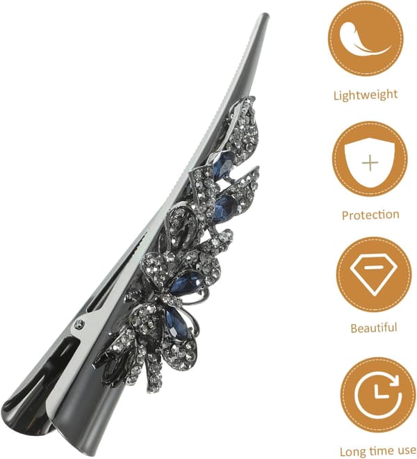 Glitrende Rhinestone Hårklemmer til Kvinder Dekorative Hårspænder Alligator Clips Styling til Festlige Lejligheder