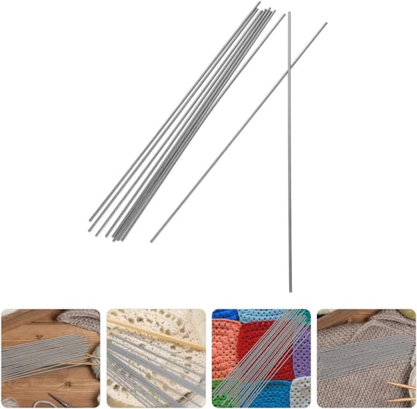 10 st rostfria stålstift för stickbräda stickning och virkningstillbehör 2x200 mm