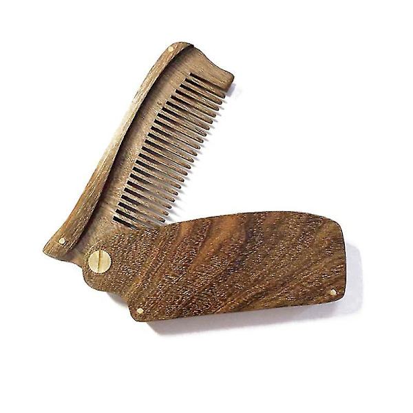 1 stk Hårkam, Bærbar Massasje, Foldbar, Tre, Antistatisk, Sandaltre, Glattende Kam, Stylingkam for Menn