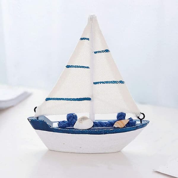 Mini Dekorativ Trebåt Modell 4.3'' Seiling.
