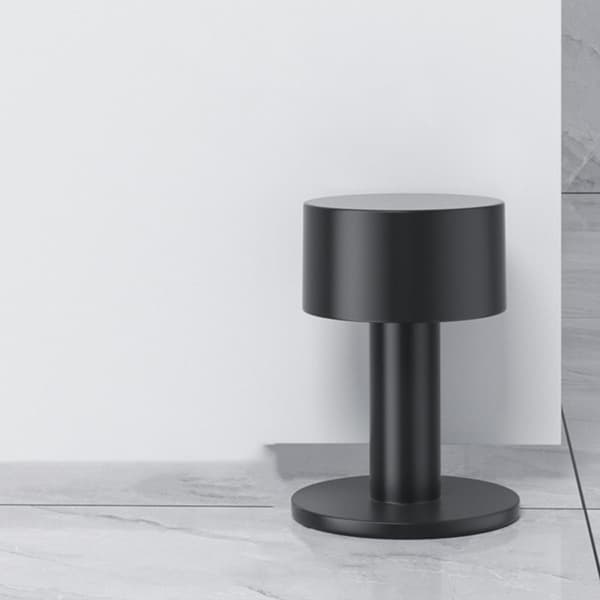 2 stk. 60 mm sorte dørstoppere i 304 rustfrit stål til bunden af dørglasstopper, forlænget design