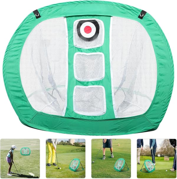 Bärbart hopfällbart golfchippningsnät för inomhus- och utomhusträning