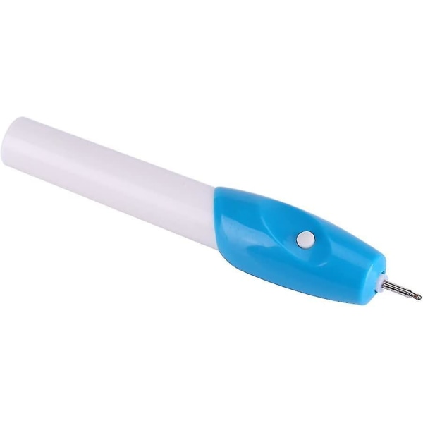 Mini elektrisk graveringspenn håndholdt graveringspenn Graveringsverktøy for glass metall plast (hvit blå) (1 stk)