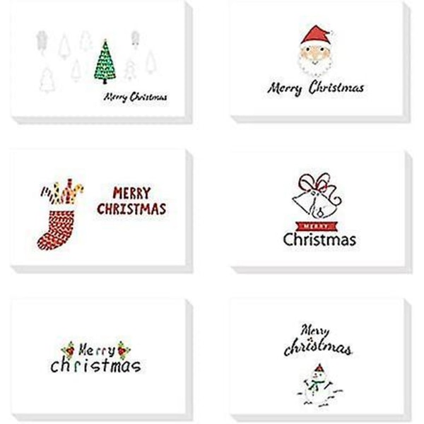 24 sæt Jule lykønskningskort Seal Stickers Konvolutter