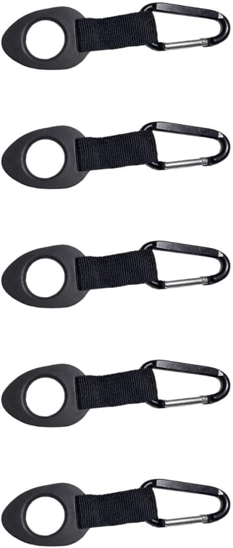 5 st silikonvattenflaskspännen med D-ring karbinhakar i aluminiumlegering nylonrem multifunktionell flaska