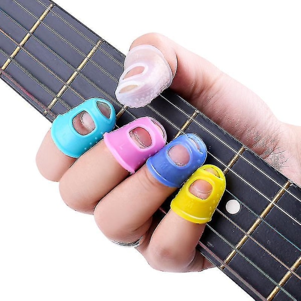 40 stk. Beskyttere Silikon Gitar Fingertupper Fingerdeksel Fingerhylser Beskyttelseshetter