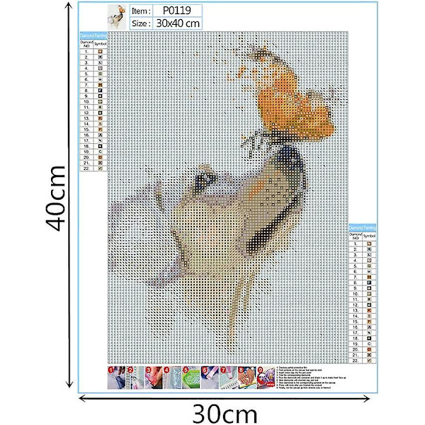 Täysi Timanttimaalaus, Pennun Perhonen Eläimet Timanttimaalaus DIY 5D Mosaiikkimaalaus Numero Ristinommel
