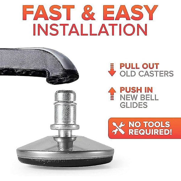 Kontorsstol Bell Glides Ersättning Byt Swivel Caster Wheels Till Fast Stationär Fot