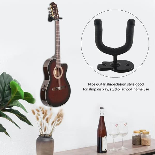 2 st Gitarrväggfäste, Elektrisk Klassisk Basgitarrkrokar Ukulele Väggställ För Hem