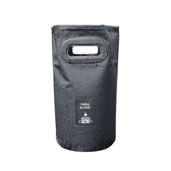 Udendørs Foldbar Spand, Bærbar Camping Picnic Bilvask Spand, 1 stk. Sort 20L